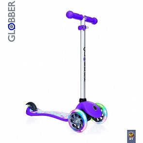 Самокат Y-SCOO Globber Primo Fantasy с 3 светящимися колесами Stars Violet (Y-SCOO Globber, 6555rt)